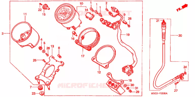 COMBINATIEMETER Honda MOTO 1100 SHADOW 1998  VT1100TW