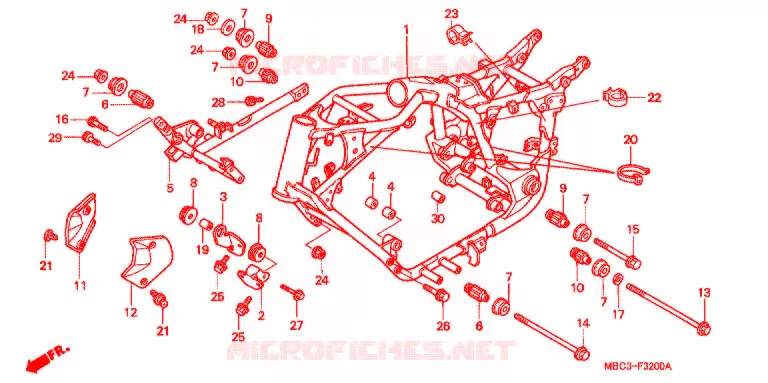FRAME CHASSIS Honda MOTO 1100 SHADOW 1999  VT1100TX