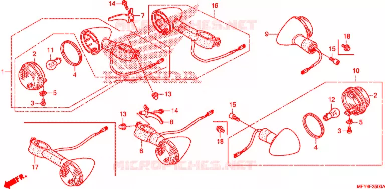 KNIPPERLICHT(2) Honda MOTO 1300 VT 2010  VT1300CRA_A