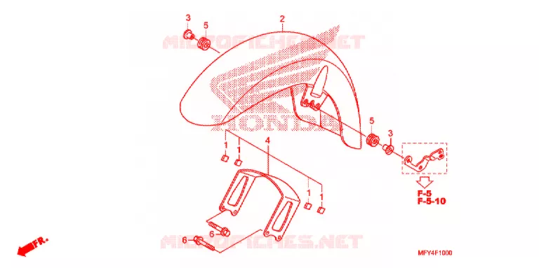 VOORSPATBORD (VT1300CR/CRA,VT1300CT/CTA) Honda MOTO 1300 VT 2011  VT1300CRAB