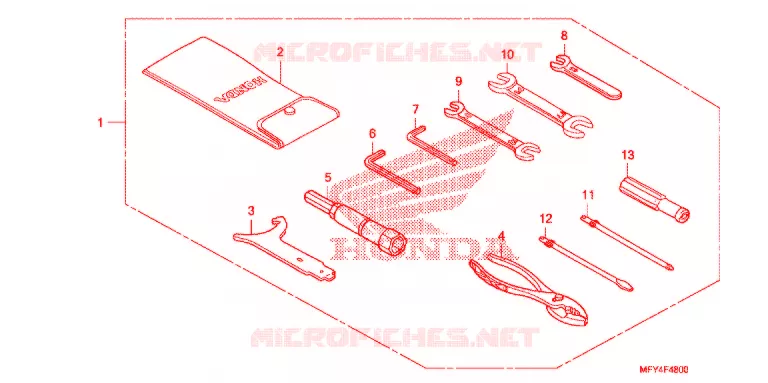 GEREEDSCHAP/ACCUVAK Honda MOTO 1300 VT 2011  VT1300CRAB