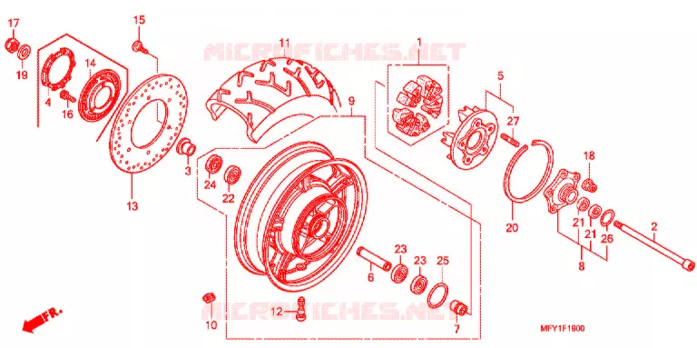 ACHTER WIEL Honda MOTO 1300 VT 2012  VT1300CRAB