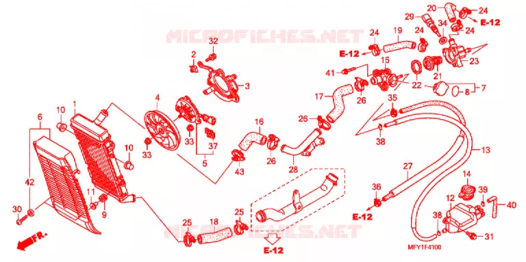 RADIATOR Honda MOTO 1300 VT 2014  VT1300CRAB