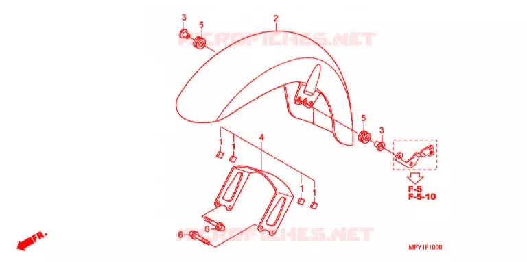 VOORSPATBORD (VT1300CR/CRA) Honda MOTO 1300 VT 2012  VT1300CRAB