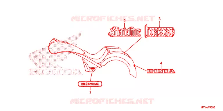 EMBLEEM/STREEP (VT1300CR/CRA,VT1300CT/CTA) Honda MOTO 1300 VT 2012  VT1300CRAC