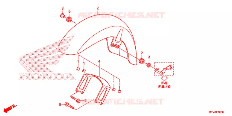 VOORSPATBORD (VT1300CR/CRA,VT1300CT/CTA) Honda MOTO 1300 VT 2012  VT1300CRAC
