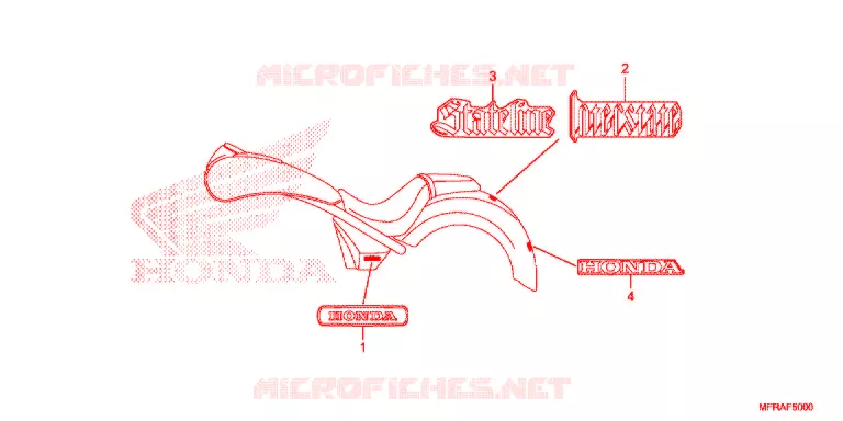 EMBLEEM/STREEP (VT1300CRA/CR/CTA/CT) Honda MOTO 1300 VT 2013  VT1300CRAD