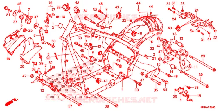 FRAME CHASSIS (VT1300CRA/CR/CTA/CT) Honda MOTO 1300 VT 2013  VT1300CRAD