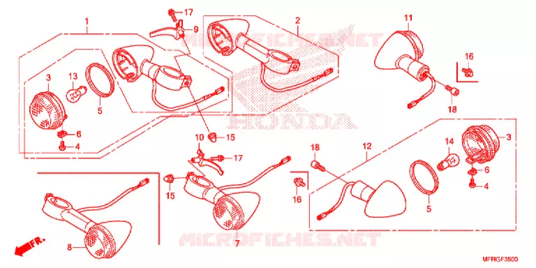 KNIPPERLICHT(2) Honda MOTO 1300 VT 2016  VT1300CRAG