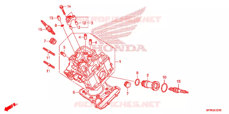 VOOR CILINDER HOOFD Honda MOTO 1300 VT 2016  VT1300CRAG