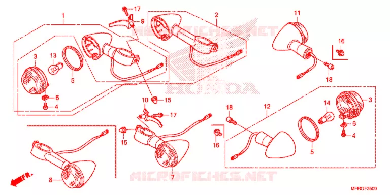 KNIPPERLICHT(2) Honda MOTO 1300 VT 2016  VT1300CRAG