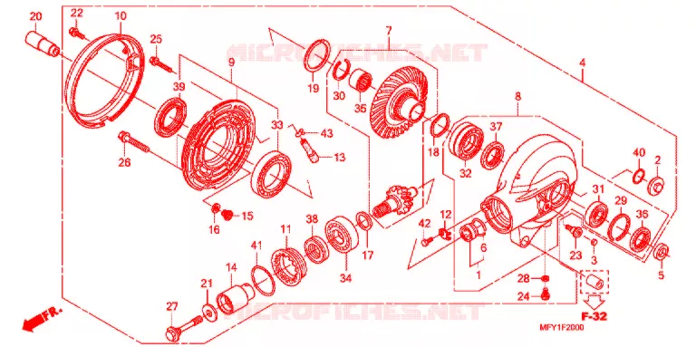 LAATSTE VERSNELLING/ ACHTER AS SPIL Honda MOTO 1300 VT 2011  VT1300CRB