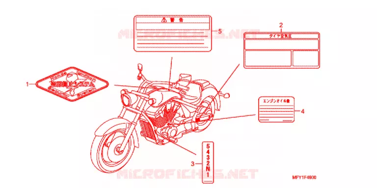 WAARSCHUWINGSLABEL(1) Honda MOTO 1300 VT 2013  VT1300CRB