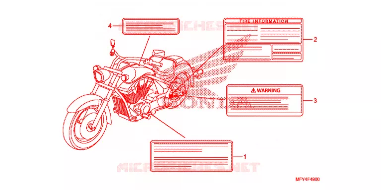 WAARSCHUWINGSLABEL(1) Honda MOTO 1300 VT 2011  VT1300CRB_A