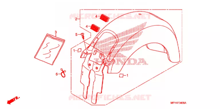 ACHTERSPATBORD  (VT1300CR/CRA,VT1300CT/CTA) Honda MOTO 1300 VT 2011  VT1300CRB_A