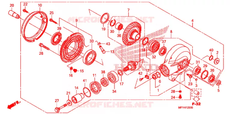 LAATSTE VERSNELLING/ ACHTER AS SPIL Honda MOTO 1300 VT 2011  VT1300CRB_A