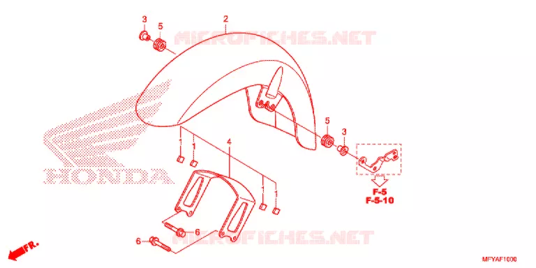 VOORSPATBORD (VT1300CR/CRA,VT1300CT/CTA) Honda MOTO 1300 VT 2012  VT1300CRC