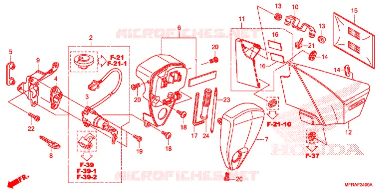 ZIJ-AFDEKKING/GEREEDSCHAP/COMBINATIESCHAKELAAR Honda MOTO 1300 VT 2013  VT1300CRD