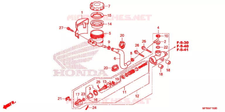 ACHTER REM HOOFD CILINDER Honda MOTO 1300 VT 2013  VT1300CRD