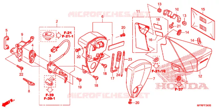 ZIJ-AFDEKKING/GEREEDSCHAP/COMBINATIESCHAKELAAR Honda MOTO 1300 VT 2015  VT1300CRF