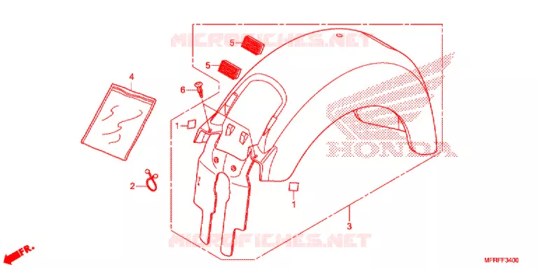 ACHTERSPATBORD  (VT1300CR/CRA/CT/CTA) Honda MOTO 1300 VT 2015  VT1300CRF