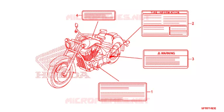 WAARSCHUWINGSLABEL (VT1300CR/CRA/CT/CTA) Honda MOTO 1300 VT 2015  VT1300CRF