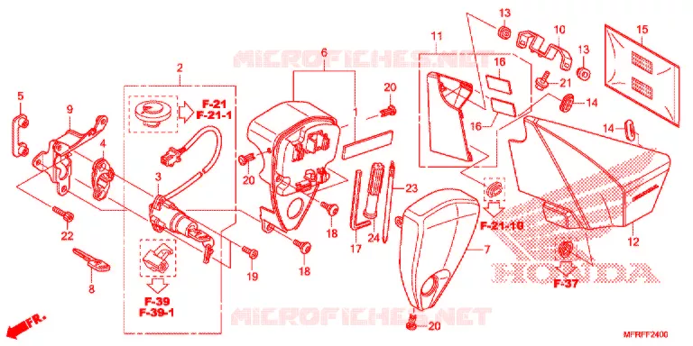 ZIJ-AFDEKKING/GEREEDSCHAP/COMBINATIESCHAKELAAR Honda MOTO 1300 VT 2015  VT1300CRF