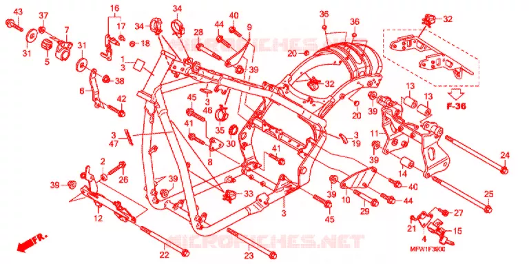 FRAME CHASSIS Honda MOTO 1300 VT 2010  VT1300CSA
