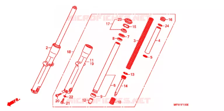 VOOR VORK Honda MOTO 1300 VT 2010  VT1300CSA