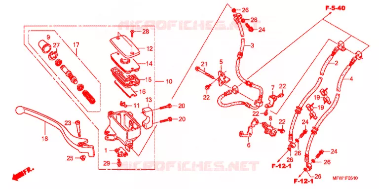 REMPOMP VOOR (VT1300CSA) Honda MOTO 1300 VT 2010  VT1300CSAA