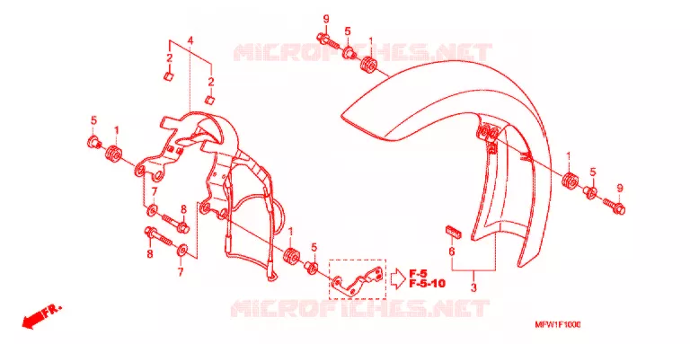 VOORSPATBORD Honda MOTO 1300 VT 2010  VT1300CSAA