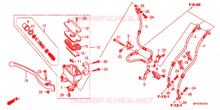 VOORREM HOOFDCILINDER Honda MOTO 1300 VT 2010  VT1300CSAA