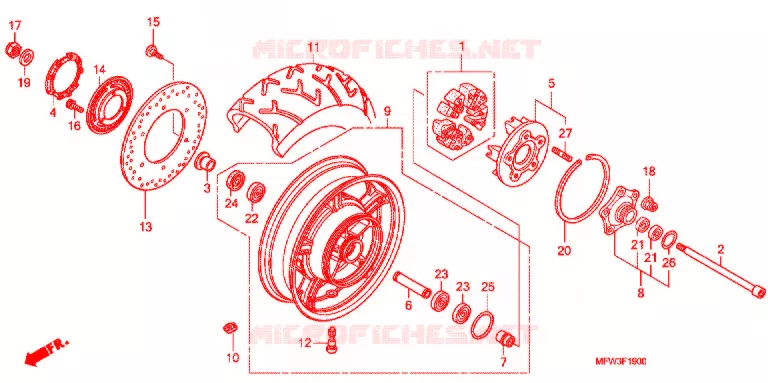 ACHTER WIEL Honda MOTO 1300 VT 2010  VT1300CSAA