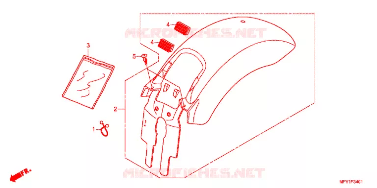 ACHTERSPATBORD  (VT1300CS/CSA) Honda MOTO 1300 VT 2012  VT1300CSAB