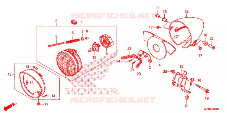 KOPLAMP Honda MOTO 1300 VT 2013  VT1300CSD
