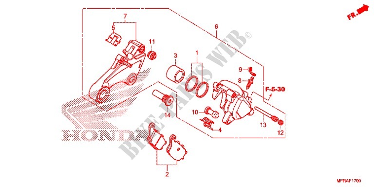 REMKLAUW ACHTER (VT1300CR/CS/CT/CX) voor Honda VT 1300 SABRE 2013