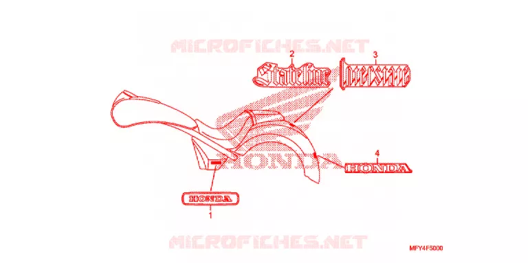 EMBLEEM/STREEP (VT1300CR/CRA,VT1300CT/CTA) Honda MOTO 1300 VT 2010  VT1300CTA