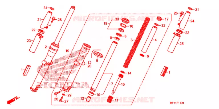 VOOR VORK Honda MOTO 1300 VT 2010  VT1300CTA