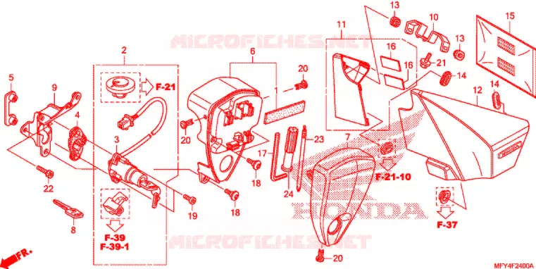 ZIJ-AFDEKKING/GEREEDSCHAP/COMBINATIESCHAKELAAR Honda MOTO 1300 VT 2011  VT1300CTAB