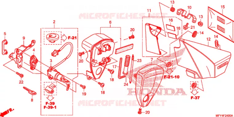 ZIJ-AFDEKKING/GEREEDSCHAP/COMBINATIESCHAKELAAR Honda MOTO 1300 VT 2011  VT1300CTAB