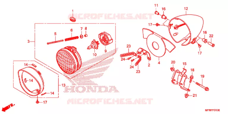 KOPLAMP Honda MOTO 1300 VT 2019  VT1300CTAF