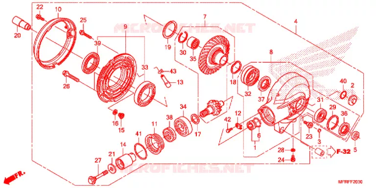 LAATSTE VERSNELLING/ ACHTER AS SPIL Honda MOTO 1300 VT 2019  VT1300CTAF