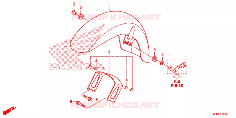 VOORSPATBORD (VT1300CR/CRA/CT/CTA) Honda MOTO 1300 VT 2016  VT1300CTAF