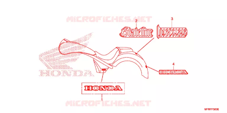 EMBLEEM/STREEP (VT1300CR/CRA/CT/CTA) Honda MOTO 1300 VT 2016  VT1300CTF