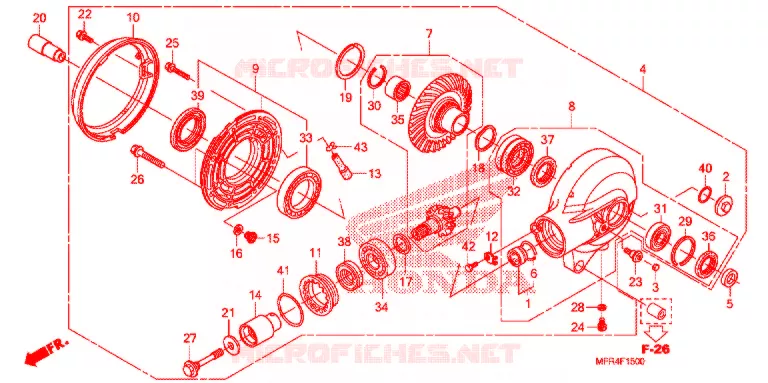 LAATSTE VERSNELLING/ ACHTER AS SPIL Honda MOTO 1300 VT 2011  VT1300CXAB_A