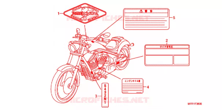 WAARSCHUWINGSLABEL(1) Honda MOTO 1300 VT 2012  VT1300CXAC