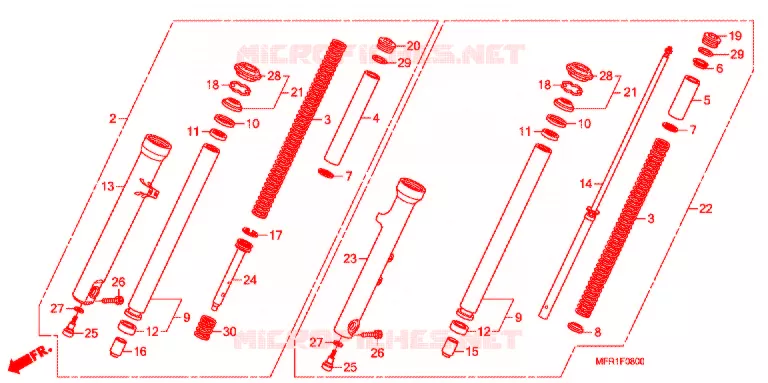 VOOR VORK Honda MOTO 1300 VT 2017  VT1300CXAF_J