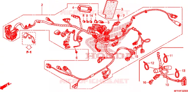 BEDRADINGSBUNDEL/ACCU Honda MOTO 1300 VT 2011  VT1300CXB_A