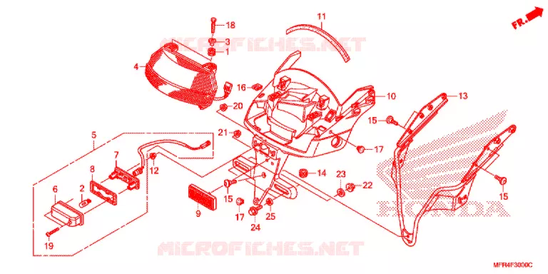 ACHTERLICHT(2) Honda MOTO 1300 VT 2012  VT1300CXC_A