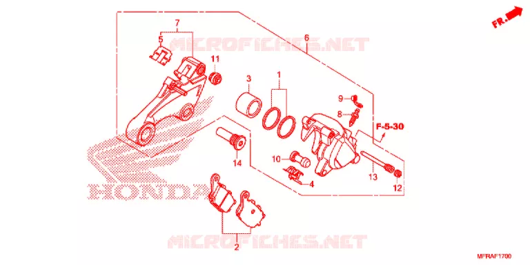 REMKLAUW ACHTER (VT1300CR/CS/CT/CX) Honda MOTO 1300 VT 2013  VT1300CXD